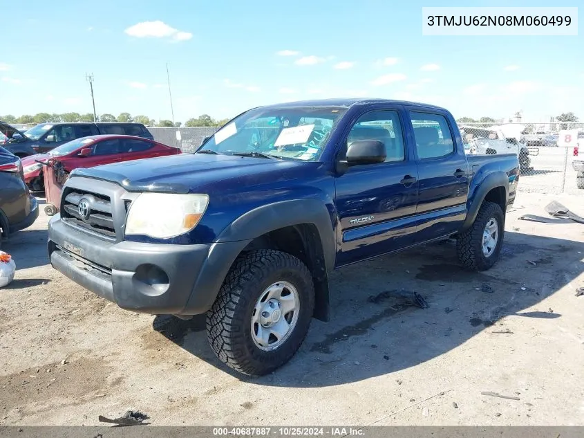 2008 Toyota Tacoma Prerunner V6 VIN: 3TMJU62N08M060499 Lot: 40687887