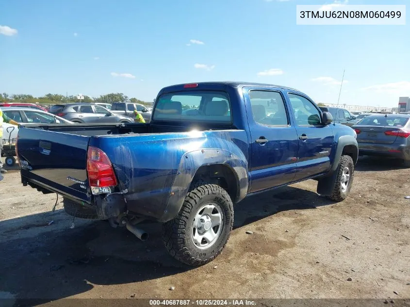 2008 Toyota Tacoma Prerunner V6 VIN: 3TMJU62N08M060499 Lot: 40687887