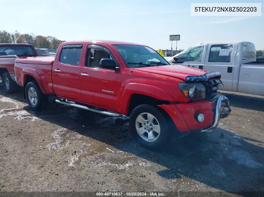 2008 Toyota Tacoma Prerunner V6 VIN: 5TEKU72NX8Z502203 Lot: 40710637