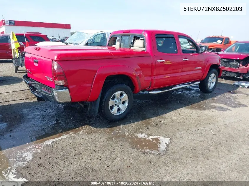 2008 Toyota Tacoma Prerunner V6 VIN: 5TEKU72NX8Z502203 Lot: 40710637