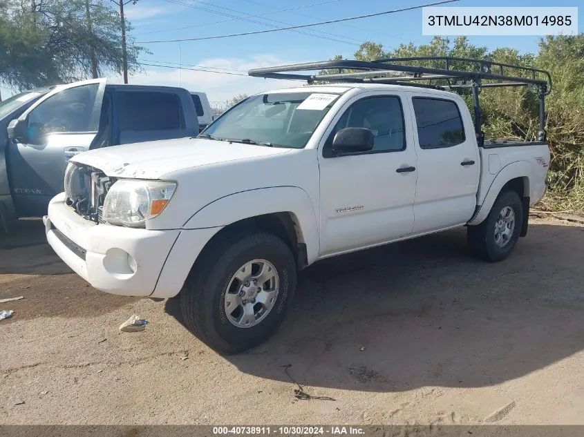 3TMLU42N38M014985 2008 Toyota Tacoma Double Cab