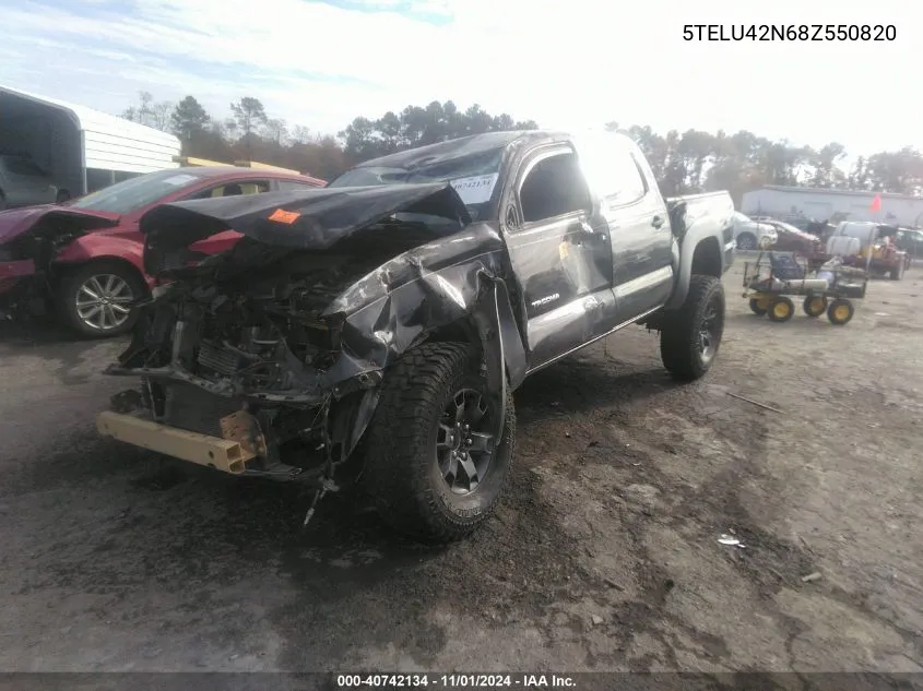 2008 Toyota Tacoma Double Cab VIN: 5TELU42N68Z550820 Lot: 40742134