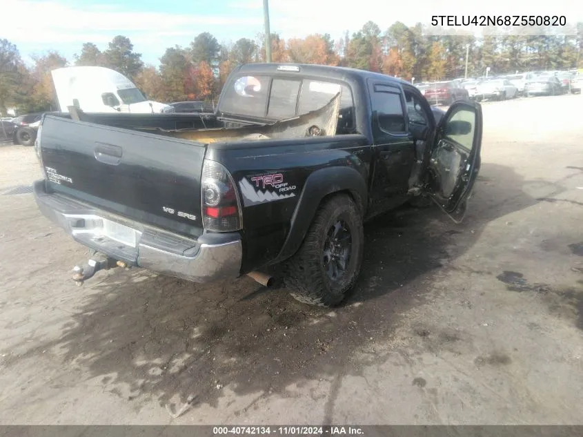 2008 Toyota Tacoma Double Cab VIN: 5TELU42N68Z550820 Lot: 40742134