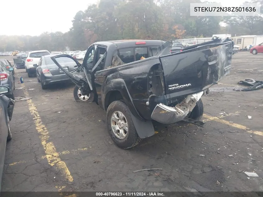 2008 Toyota Tacoma Prerunner V6 VIN: 5TEKU72N38Z501636 Lot: 40796623