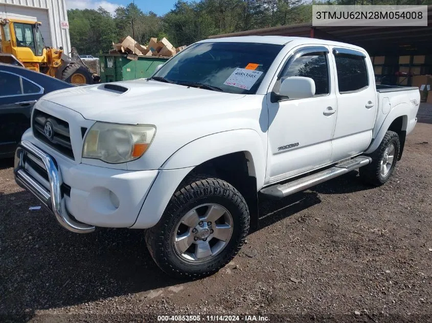 2008 Toyota Tacoma Double Cab Prerunner VIN: 3TMJU62N28M054008 Lot: 40853505