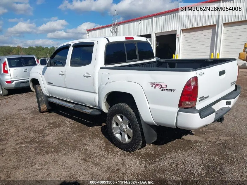 2008 Toyota Tacoma Double Cab Prerunner VIN: 3TMJU62N28M054008 Lot: 40853505