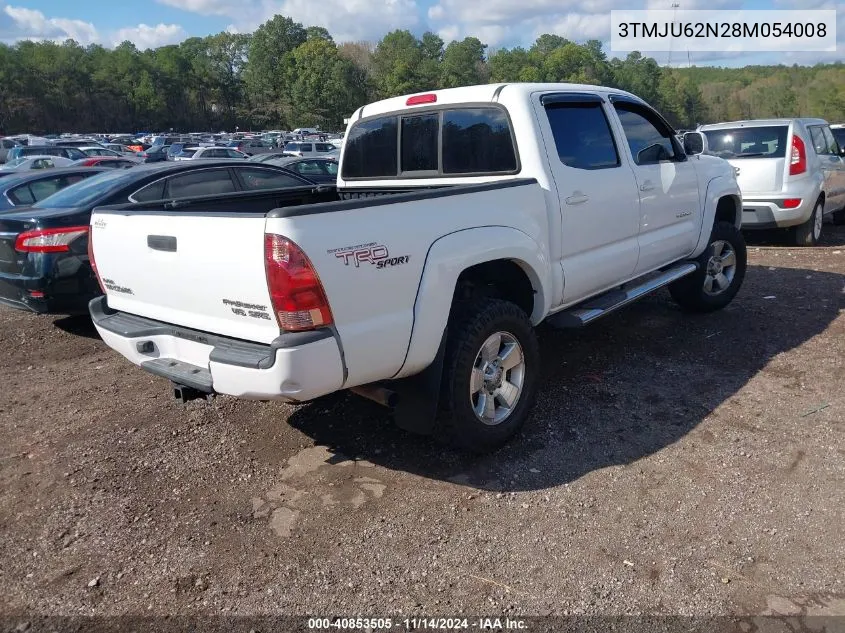 2008 Toyota Tacoma Double Cab Prerunner VIN: 3TMJU62N28M054008 Lot: 40853505