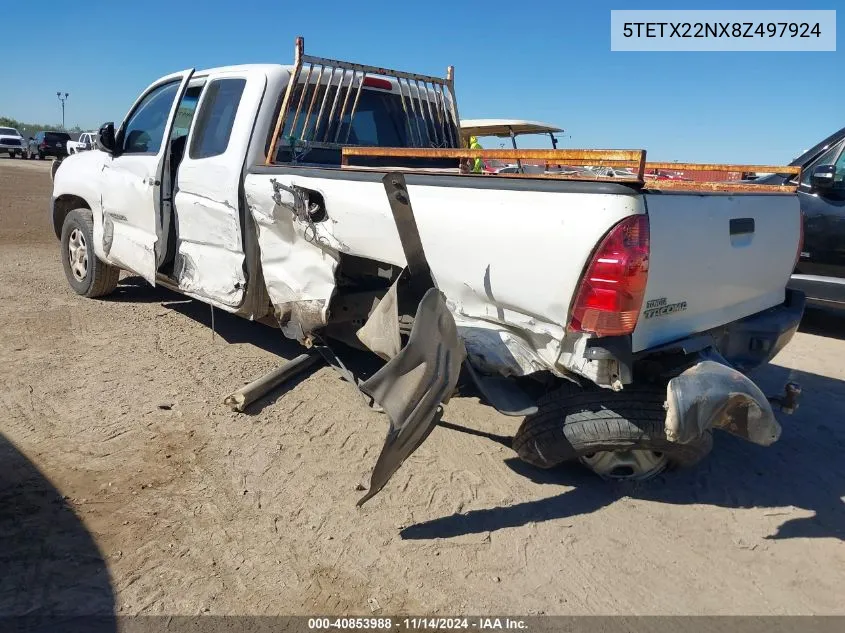 2008 Toyota Tacoma VIN: 5TETX22NX8Z497924 Lot: 40853988