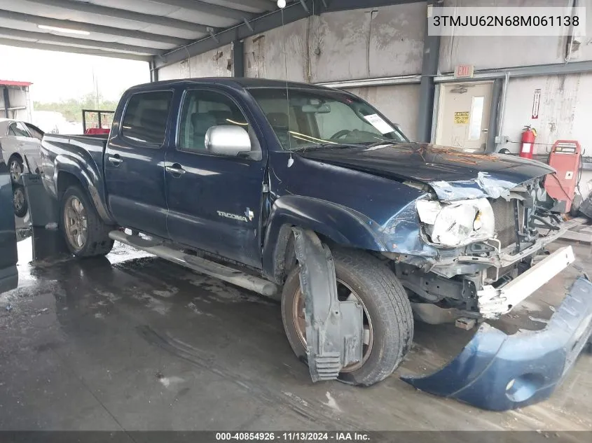 2008 Toyota Tacoma Prerunner V6 VIN: 3TMJU62N68M061138 Lot: 40854926