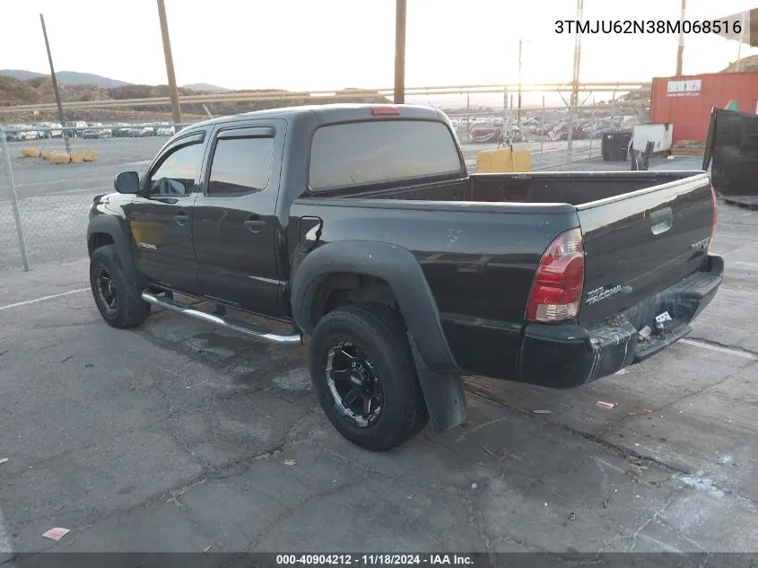 2008 Toyota Tacoma Prerunner V6 VIN: 3TMJU62N38M068516 Lot: 40904212