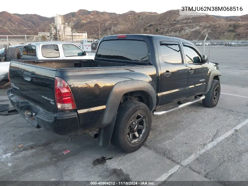 2008 Toyota Tacoma Prerunner V6 VIN: 3TMJU62N38M068516 Lot: 40904212