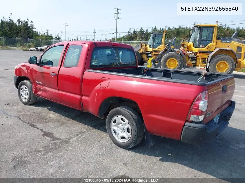 2009 Toyota Tacoma VIN: 5TETX22N39Z655540 Lot: 12100045