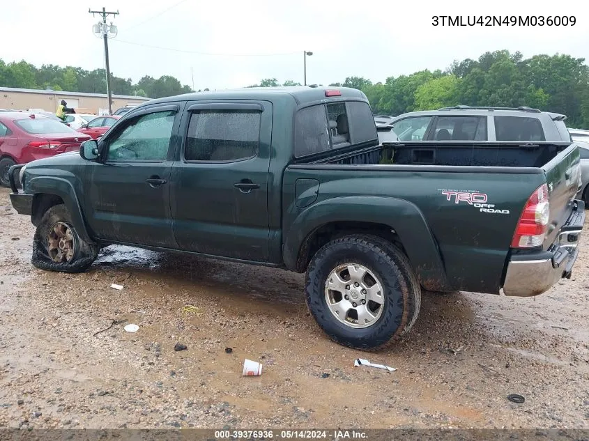 2009 Toyota Tacoma Base V6 VIN: 3TMLU42N49M036009 Lot: 39376936