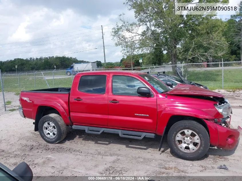 2009 Toyota Tacoma Prerunner V6 VIN: 3TMJU62N59M090518 Lot: 39669178