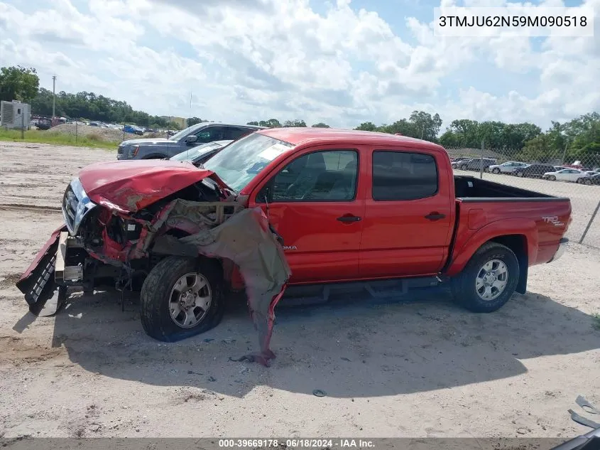 2009 Toyota Tacoma Prerunner V6 VIN: 3TMJU62N59M090518 Lot: 39669178