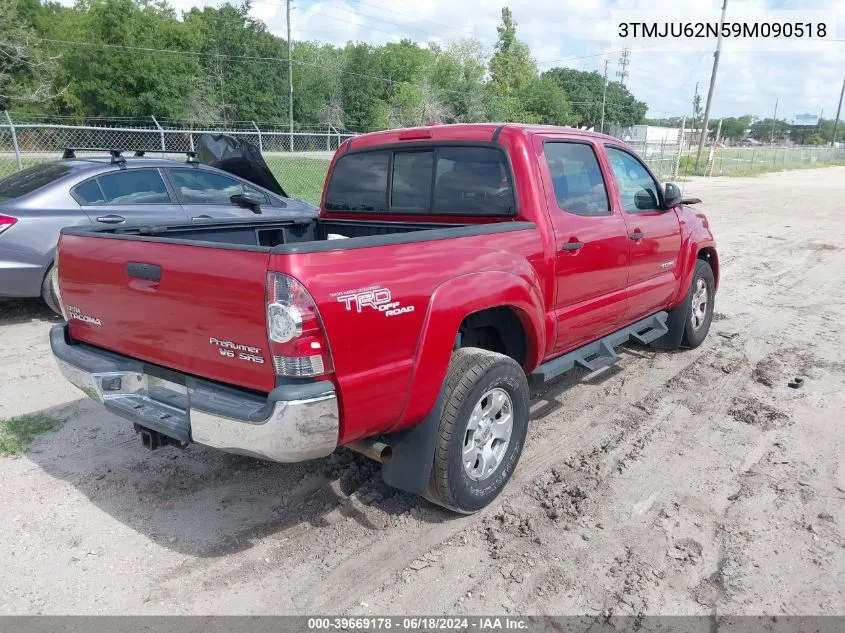 2009 Toyota Tacoma Prerunner V6 VIN: 3TMJU62N59M090518 Lot: 39669178