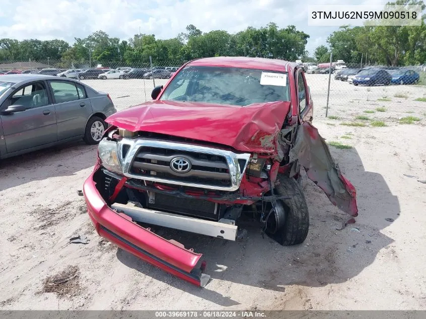 2009 Toyota Tacoma Prerunner V6 VIN: 3TMJU62N59M090518 Lot: 39669178