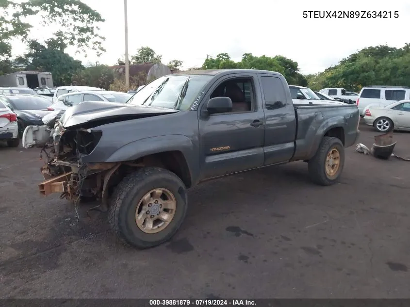 2009 Toyota Tacoma VIN: 5TEUX42N89Z634215 Lot: 39881879