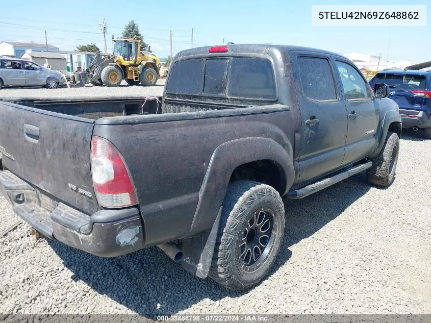 2009 Toyota Tacoma Base V6 VIN: 5TELU42N69Z648862 Lot: 39888798