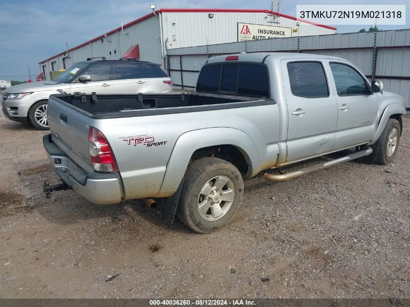 2009 Toyota Tacoma Prerunner V6 VIN: 3TMKU72N19M021318 Lot: 40036260