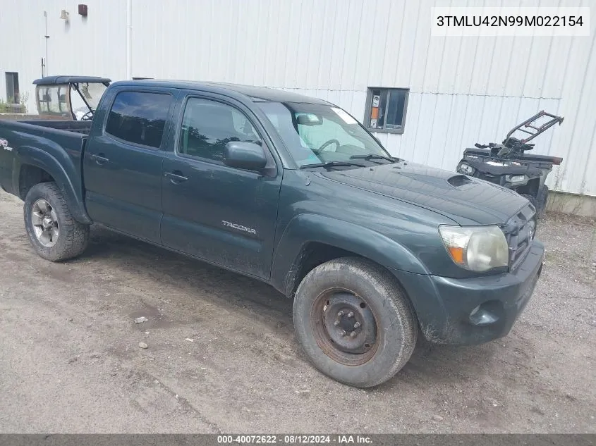 2009 Toyota Tacoma Base V6 VIN: 3TMLU42N99M022154 Lot: 40072622