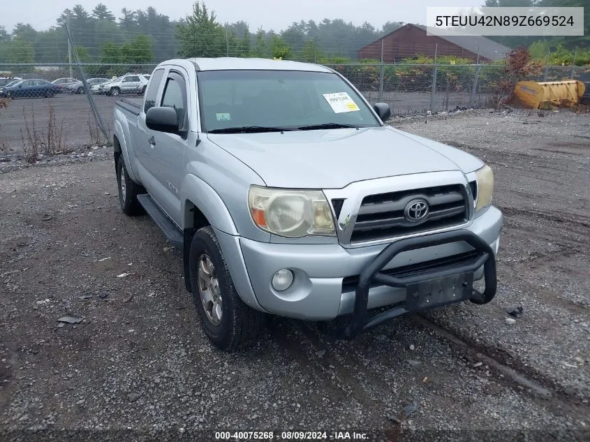 2009 Toyota Tacoma Base V6 VIN: 5TEUU42N89Z669524 Lot: 40075268