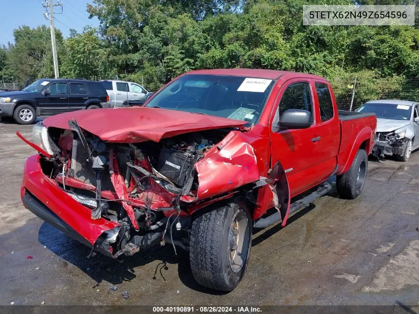 2009 Toyota Tacoma Prerunner VIN: 5TETX62N49Z654596 Lot: 40190891