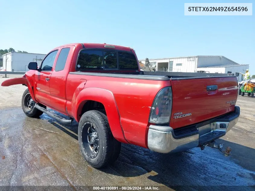 2009 Toyota Tacoma Prerunner VIN: 5TETX62N49Z654596 Lot: 40190891