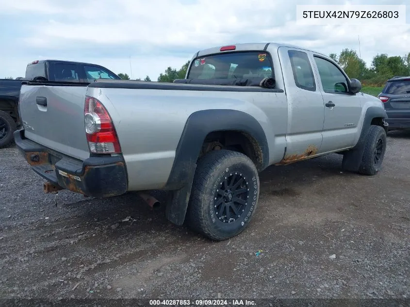 2009 Toyota Tacoma VIN: 5TEUX42N79Z626803 Lot: 40287853