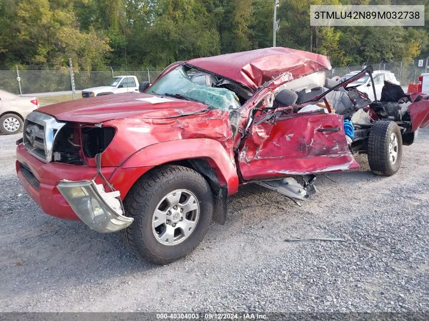 2009 Toyota Tacoma Double Cab VIN: 3TMLU42N89M032738 Lot: 40304003