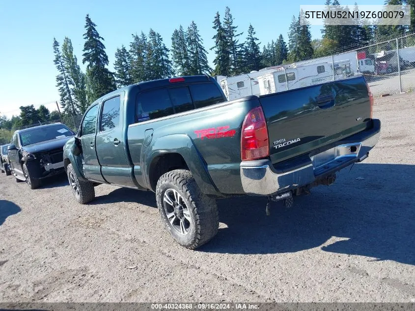 2009 Toyota Tacoma Base V6 VIN: 5TEMU52N19Z600079 Lot: 40324368