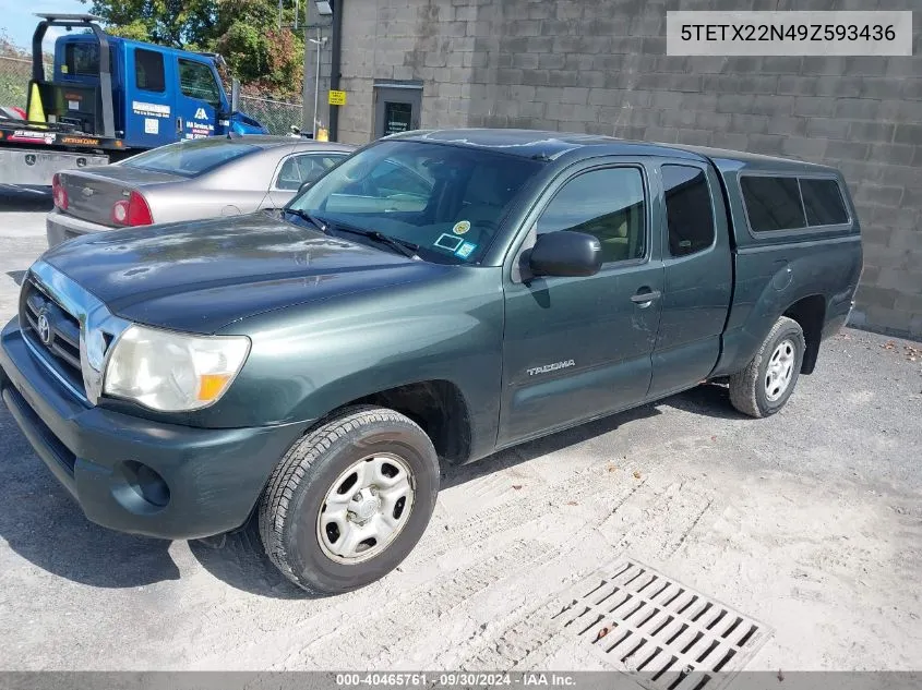 2009 Toyota Tacoma Access Cab VIN: 5TETX22N49Z593436 Lot: 40465761