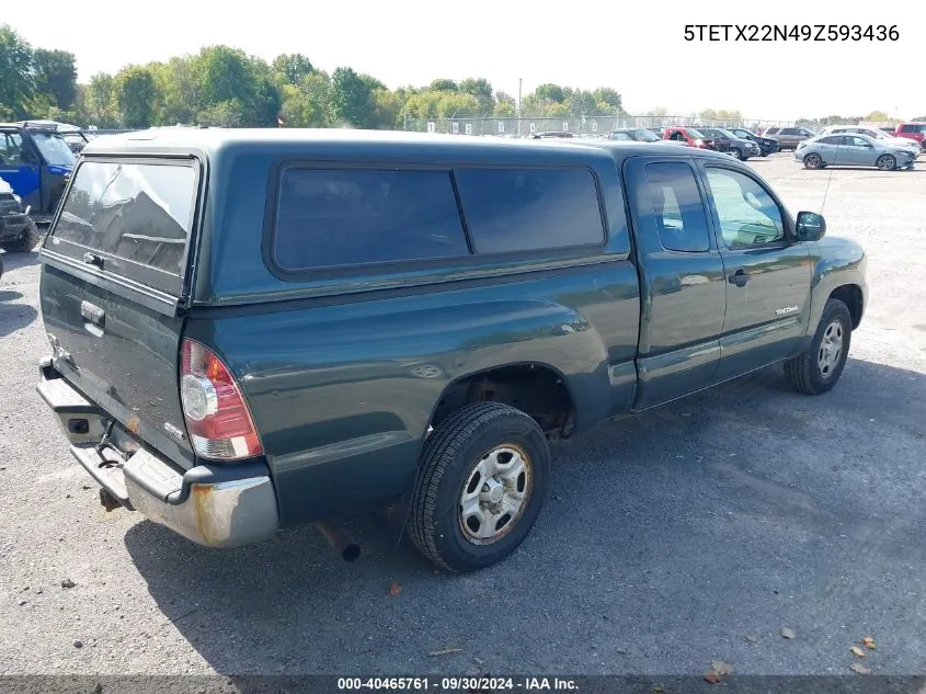 2009 Toyota Tacoma Access Cab VIN: 5TETX22N49Z593436 Lot: 40465761