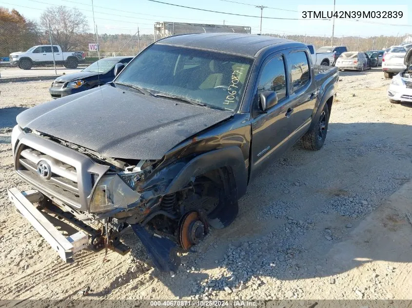 2009 Toyota Tacoma Base V6 VIN: 3TMLU42N39M032839 Lot: 40670871