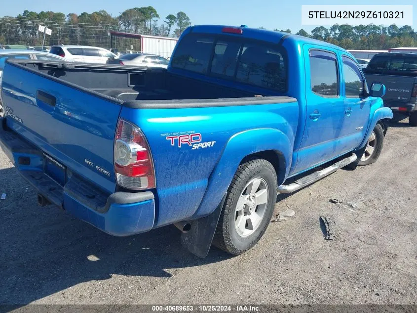 2009 Toyota Tacoma Double Cab VIN: 5TELU42N29Z610321 Lot: 40689653