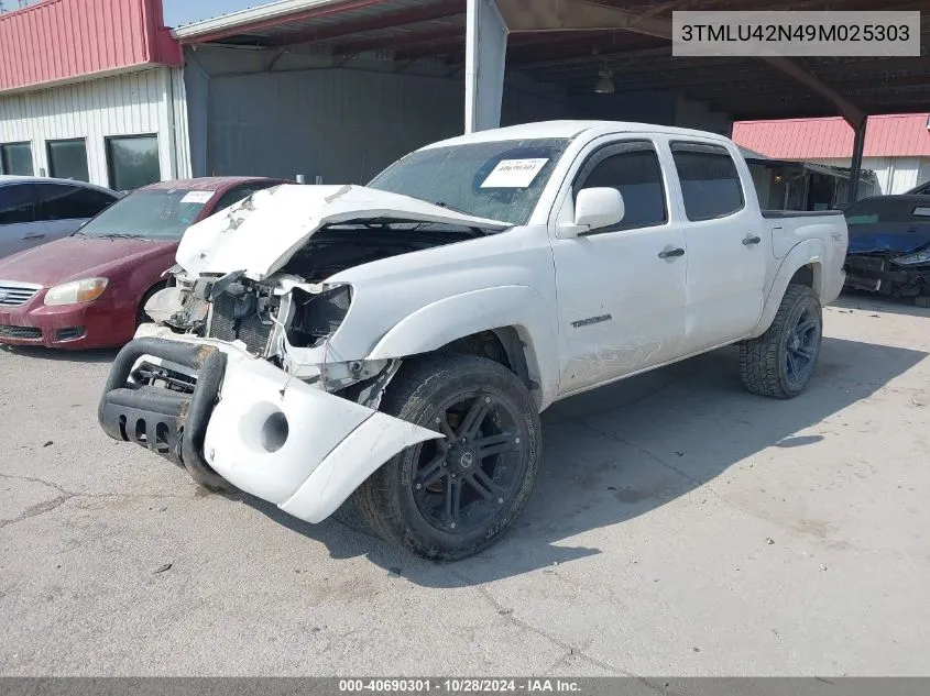 2009 Toyota Tacoma Base V6 VIN: 3TMLU42N49M025303 Lot: 40690301