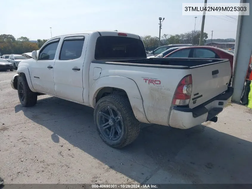 2009 Toyota Tacoma Base V6 VIN: 3TMLU42N49M025303 Lot: 40690301