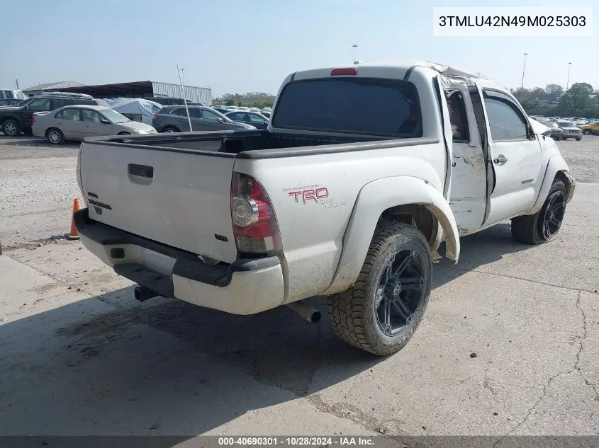 2009 Toyota Tacoma Base V6 VIN: 3TMLU42N49M025303 Lot: 40690301