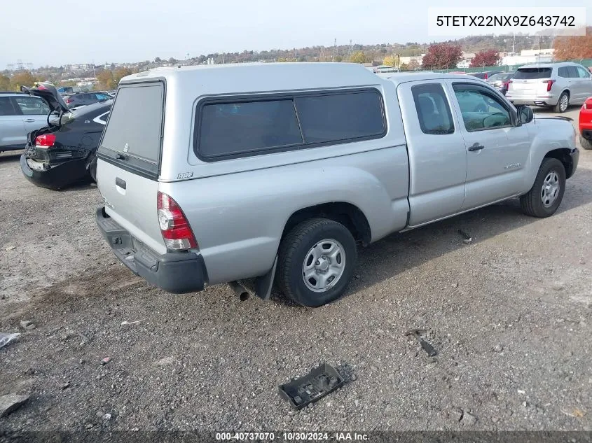 2009 Toyota Tacoma VIN: 5TETX22NX9Z643742 Lot: 40737070