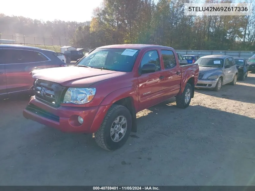 2009 Toyota Tacoma Base V6 VIN: 5TELU42N69Z617336 Lot: 40759401