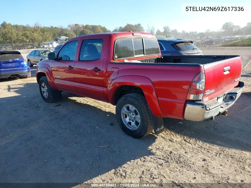 2009 Toyota Tacoma Base V6 VIN: 5TELU42N69Z617336 Lot: 40759401