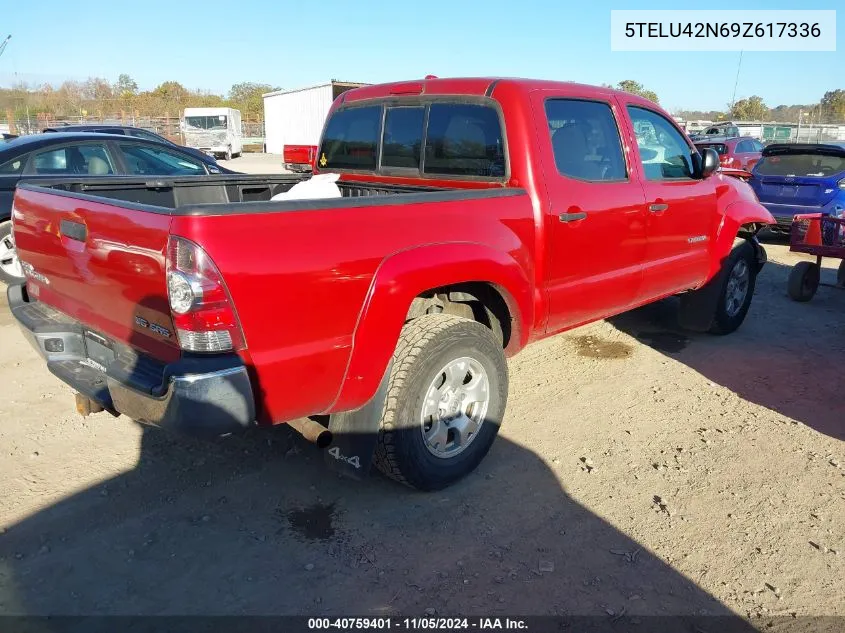 2009 Toyota Tacoma Base V6 VIN: 5TELU42N69Z617336 Lot: 40759401