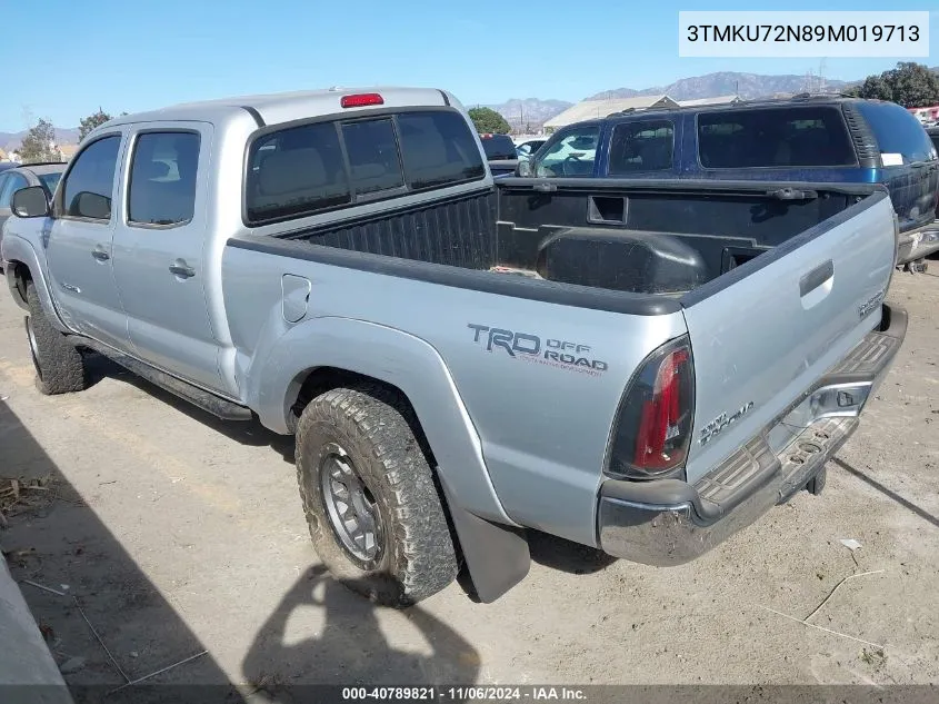 2009 Toyota Tacoma Dbl Cab Prerunner Lng Bed VIN: 3TMKU72N89M019713 Lot: 40789821