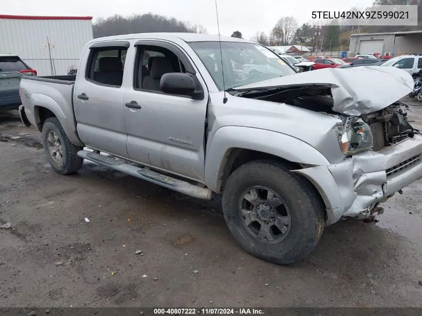 2009 Toyota Tacoma Double Cab VIN: 5TELU42NX9Z599021 Lot: 40807222