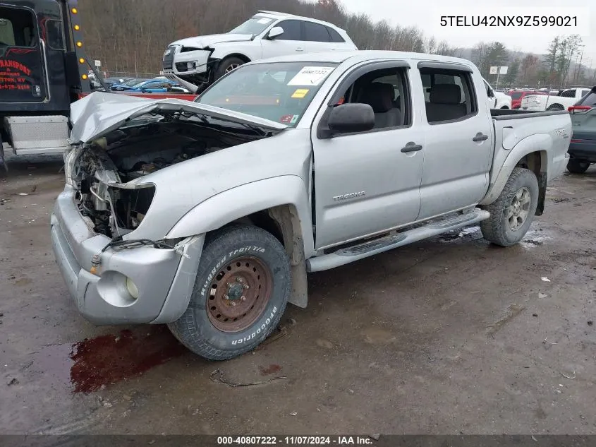 2009 Toyota Tacoma Double Cab VIN: 5TELU42NX9Z599021 Lot: 40807222