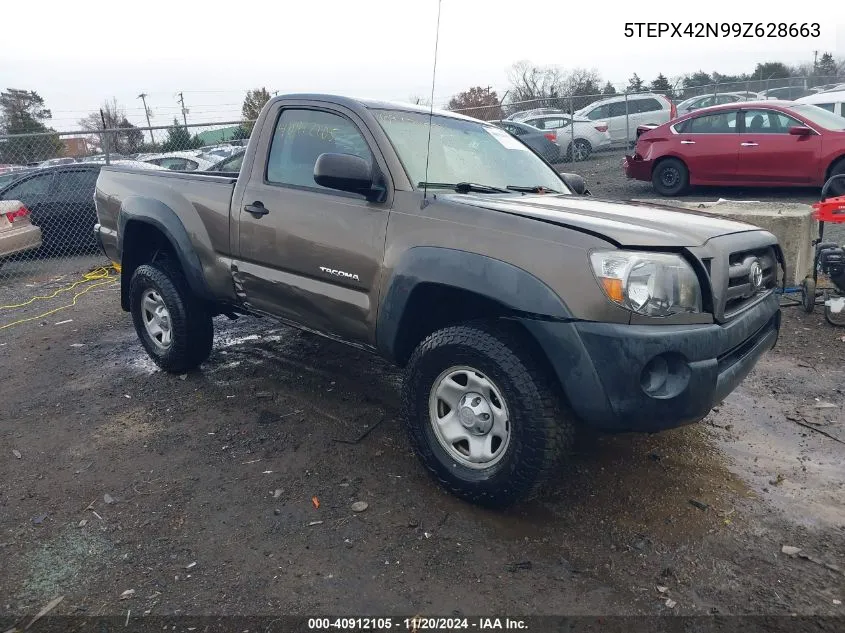 2009 Toyota Tacoma VIN: 5TEPX42N99Z628663 Lot: 40912105