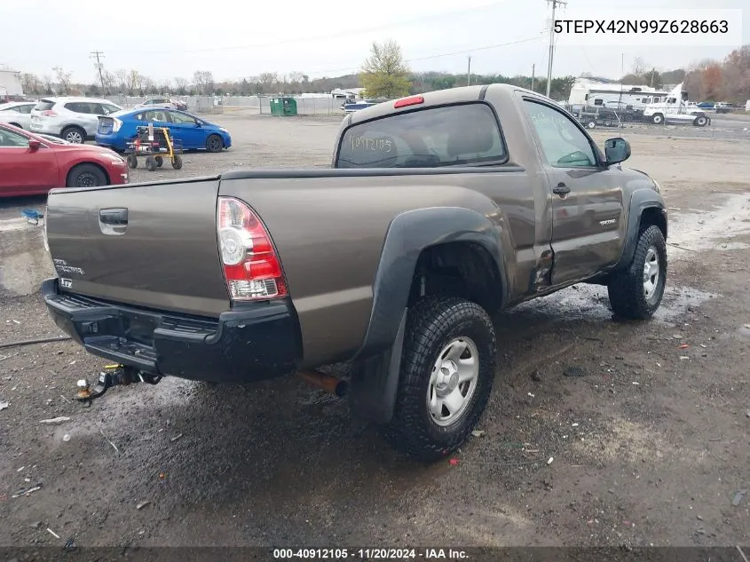 2009 Toyota Tacoma VIN: 5TEPX42N99Z628663 Lot: 40912105