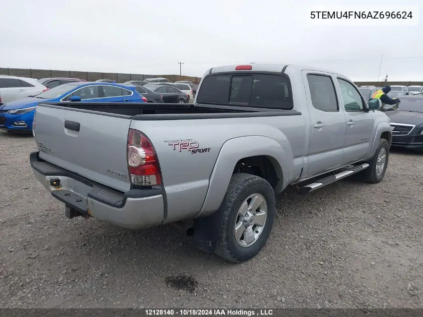 2010 Toyota Tacoma Double Cab Long Bed VIN: 5TEMU4FN6AZ696624 Lot: 12128140