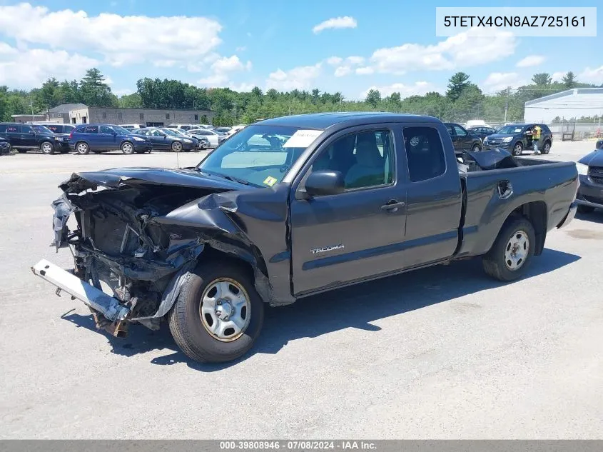 2010 Toyota Tacoma VIN: 5TETX4CN8AZ725161 Lot: 39808946