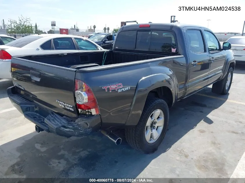 2010 Toyota Tacoma Prerunner V6 VIN: 3TMKU4HN5AM024538 Lot: 40060775